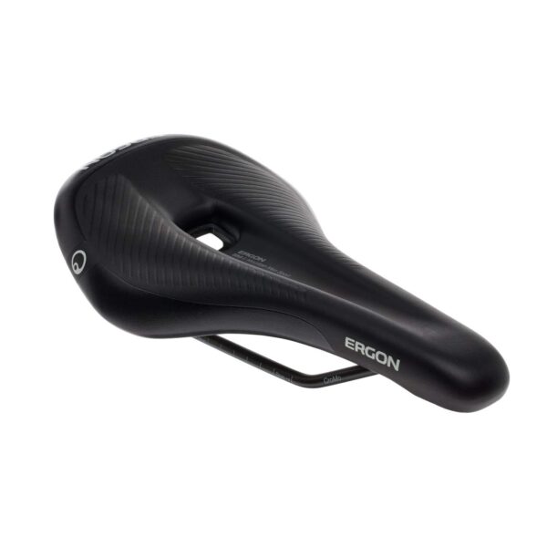 Ergon SM E MTB Sport Mens Saddle smallmedium 3.5 7.5 Comfortable Seating for E MTB Climbing The Ergon SM E-MTB Sport Mens Saddle is designed for e-mountain biking comfort. Tailored for seated climbing, it features dynamic padding and Orthocell-inlays for optimal pressure distribution. Enjoy freedom of movement with this lightweight saddle.