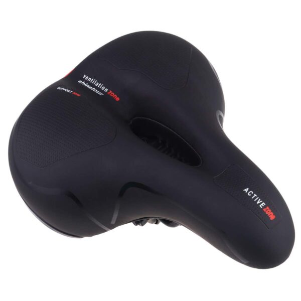 Garneck Bike Saddle Comfortable Shock Bicycle Seat Suspension Cushion Waterproof Spring Style Road and Mountain Bike Seat Enhance your biking experience with the Garneck Bike Saddle. This comfortable shock-absorbing seat is perfect for long rides. Features high elasticity, breathability, and reflective stickers for night safety. Fits most bikes. Size: 25x20.5x12cm.