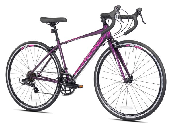 Giordano Womens Acciao Road Bike 700c Steel Frame Shimano Shifters Alloy Rims 'Experience adventure with Giordano's Women's Acciao Road Bike. Featuring a high tensile steel frame, Shimano Tourney STI shifters, and alloy rims, this bike is perfect for riders of all levels. Hit the streets or trails with confidence and style.'