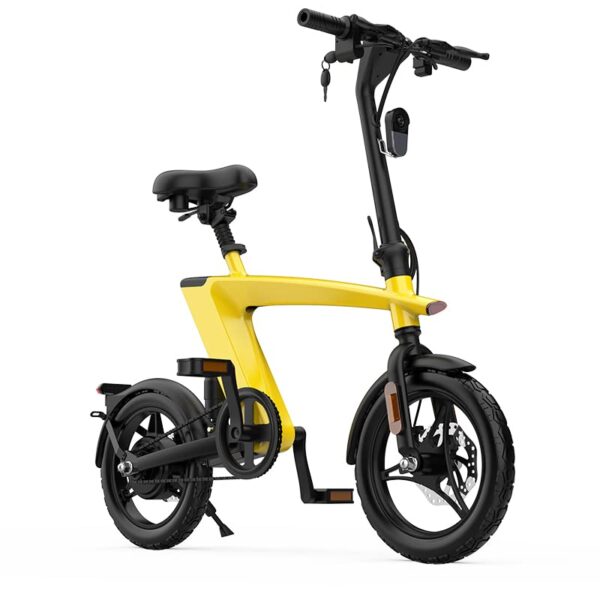 HX 14 Foldable Electric Bike Adults 250W 500W Motor Ebike 15.5 MPH E Bike 36V 10Ah Generic H1 250W The HX H1 Flying Fish Mini E-bike is perfect for a mixed commute with its foldable design. Featuring anti-skid tires, rear suspension system, shockproof fork, and LED meter for speed and battery levels. German Standard LED Headlight for safety and pneumatic tires for vibration absorption. Enjoy a smooth ride with efficient shock absorption.