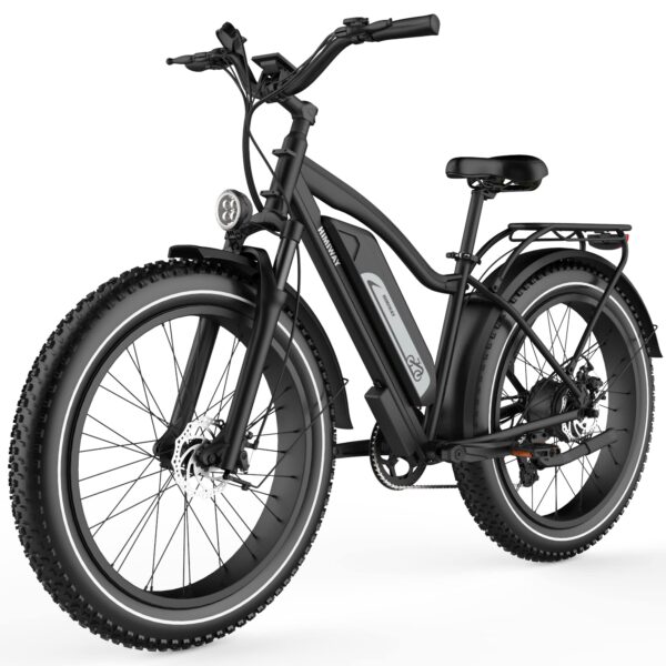 Himiway Cruiser Long Range Electric Bike 750W 60MI 48V 17.5Ah Battery 26x4 Fat Tire 350LBS Payload 25MPH Top Speed 7 Speed UL Certified Embark on epic adventures with the Himiway Cruiser Electric Bike. Ride up to 60 miles on a single charge, conquer 35° slopes with a 750W motor, and enjoy a smooth journey with fat tires and a sturdy aluminum frame.