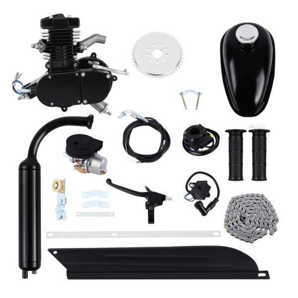 Iglobalbuy Bicycle Engine Kit 2 Stroke Cycle Petrol Gas Motor Engine for 2628 Bike Black 50cc 'Upgrade your bike with the Iglobalbuy Bicycle Engine Kit, a 2-stroke petrol engine that's easy to install and fits most 26''&28'' bikes. Enjoy a power boost on your rides!'