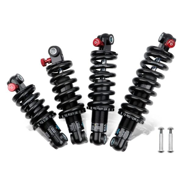 JFOYH CoilOil Shock Absorber Adjustable Damping Hydraulic Rear Shocks For MTBE BikeScoters 125MM150MM165MM190MM 550LBS1000LBS1500LBS JFOYH Experience superior comfort and control with the JFOYH Coil+Oil Shock Absorber. Adjust damping, rebound speed, and spring pre-load for a customized ride. Suitable for various bikes and scooters. Prioritize safety and performance with JFOYH.