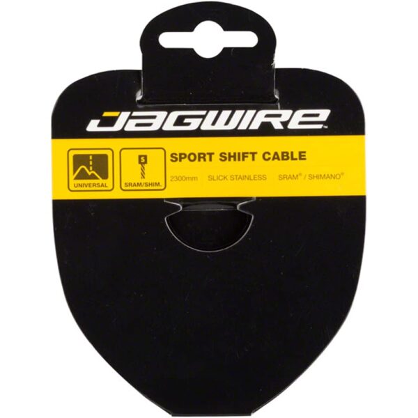 Jagwire Bike Cable Slick Stainless Derailleur Wire 2300mm Silver Upgrade your bike with Jagwire Bike Cable - a durable, double-ended wire compatible with Shimano, Campy, and Campagnolo systems. Stainless steel construction ensures corrosion resistance.