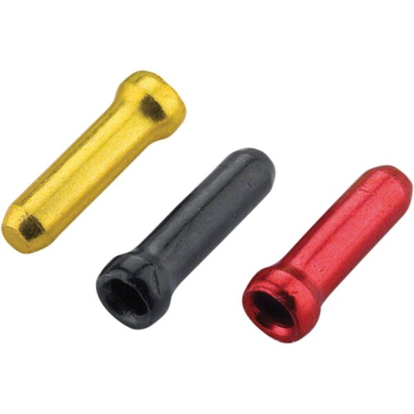 Jagwire Cable End Crimps 1.8 mm Gold Black Red 30ea 1 Pack Brand Jagwire Size nan Enhance your cable management with Jagwire Cable End Crimps. This pack includes 30 each of Black, Red, and Gold 1.8mm cable tips in a convenient dispenser bottle.