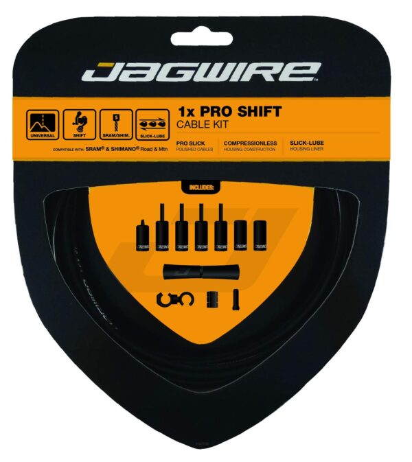 Jagwire Pro Cables Sheaths Black One Size SRAMShimano Compatible Enhance your bike's performance with Jagwire Pro Unisex Adult Cables and Sheaths. Precision, durability, and style for road or mountain bikes.