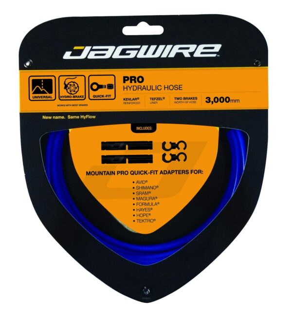 Jagwire Pro Hydraulic Disc Brake Hose Kit for Road Gravel MTN Bikes 3000mm Blue Customize your bike's appearance with Jagwire Pro Hydraulic Disc Brake Hose Kit. Enhance braking performance and durability.