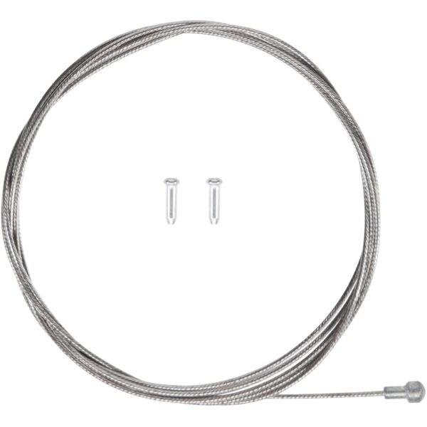 Jagwire Stainless Steel Brake Shifter Cable Set 2.3m 1.1mm 1.7m 1.5mm Upgrade your road bike with the Jagwire Slick Stainless Steel Brake & Shifter Cable Set. Includes 2 of each cable size, compatible with SRAM/Shimano systems. Cable end tips included. Brand new, no retail packaging.