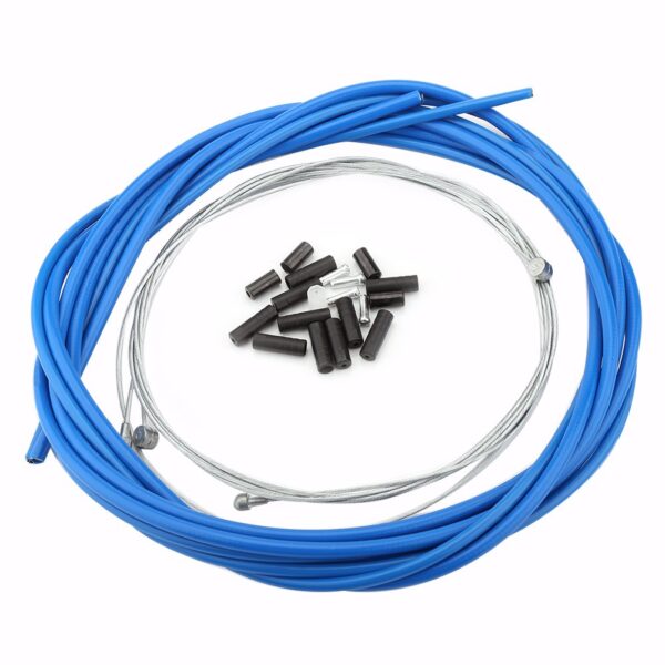 Mountain Bike Brake Cable Replaceable Wire for Both Front Brake Rear Brake With Housing Set Ferrules Color Blue VGEBY Upgrade your bike with this premium metal and plastic brake cable set in blue. Cuttable to desired length, includes protective ferrules and caps. Suitable for road and mountain bikes.