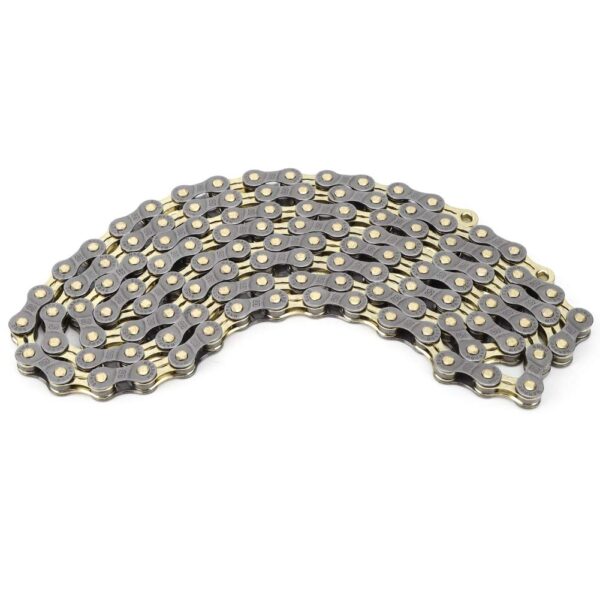 Mountain Bike Chain Aluminium Alloy Cycling Accessory S11L Silver Gold 11 Speed for 112233 Speed Mountain Road Speed Change System by Dilwe Upgrade your cycling experience with this high-quality Mountain Bike Chain by Dilwe. Lightweight and durable, offering smooth speed changes and reliable performance. Easy to clean, install, and personalize your cycling style.