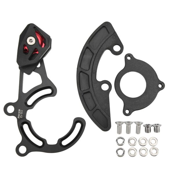 Mountain Bike Chain Guide Protective CG12 Direct Single Disc Aluminum Alloy Bike Chain Guide Safe Black Dilwe Enhance your biking experience with the Dilwe Mountain Bike Chain Guide. Made of high-strength AL7075 aluminum alloy, this chain guide offers stability and durability. Equipped with baffles to reduce collisions and ensure a smooth ride.