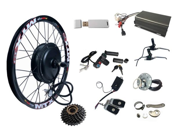 NBPOWER 3000W Electric Bike Conversion Kit with 3000W Brushless DC MotorE Bike Conversion Kit 72V 80A Sabvoton Controller PAS Alarm Alloy Wheel Twist Throttle Customize your electric bike with the NBPOWER 3000W Electric Bike Conversion Kit. Includes a powerful motor, Sabvoton controller, alloy wheel, twist throttle, PAS, and alarm for a seamless riding experience.