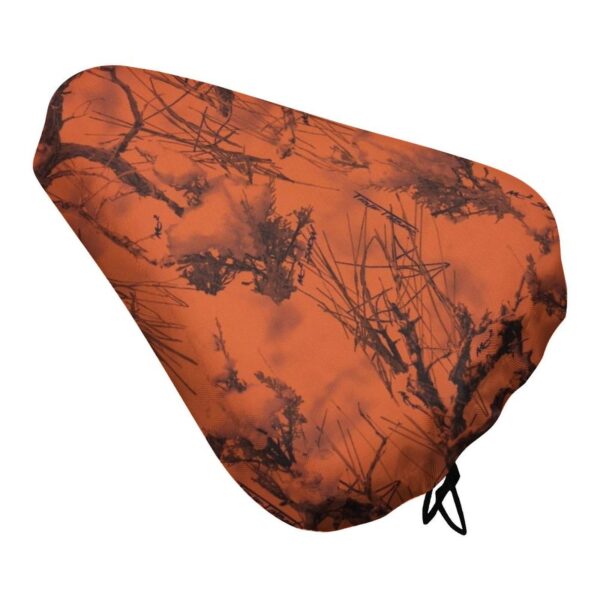 Orange Camo Trees Waterproof Bike Seat Rain Cover Saddle Cover RXL SL Size Protect your bike seat with this waterproof, sweat-proof Orange Camo Trees Saddle Cover. Easy to install and durable, it fits most standard bike seats. Choose from stylish designs to suit your style.