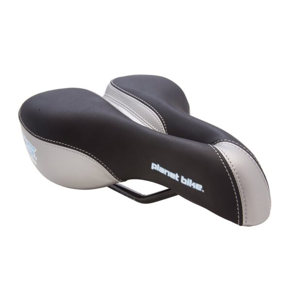 Planet Bike A.R.S. Classic Bike Seat for Women Black Silver Foam Padding Anatomic Relief Weather Resistant Experience ultimate comfort with the Planet Bike A.R.S. Classic bike seat designed for women. Featuring foam padding, anatomic relief, and a weather-resistant cover, this seat ensures a comfortable ride in any condition.