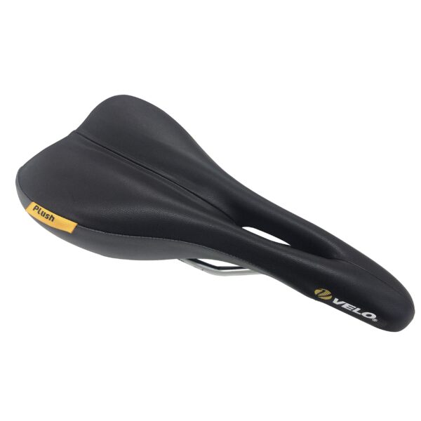 Plush VL1050 Unisex Saddle Black VELO Size265x135mm Weight 11.8 oz High Speed Comfort Experience high-speed comfort with the Plush VL1050 Unisex Saddle by VELO. This saddle features a narrow form with front holes and rear grooves for a comfortable ride. Engineered to alleviate pressure, it offers a perfect balance of pedaling ease and comfort. Please note that parallel import goods may vary from the official Japanese product.