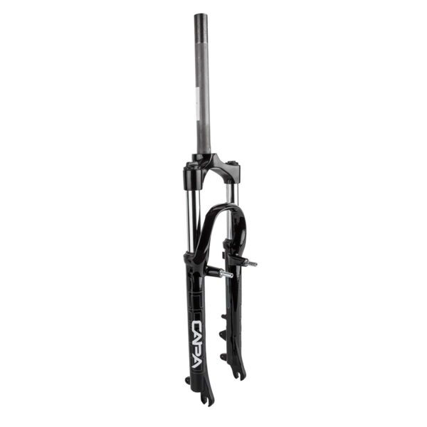 RST Capa T Suspension Fork 26 250mm 50mm 25.4mm Black Upgrade your ride with the RST Capa-T Suspension Fork. Featuring 80mm travel, coil spring, and rebound adjustment, this fork is perfect for cross country adventures. With a sturdy alloy build, steel steerer, and weighing 2060g, it ensures durability and performance. Suitable for disc or V-brakes, in a sleek black finish, this fork is a must-have for your bike.