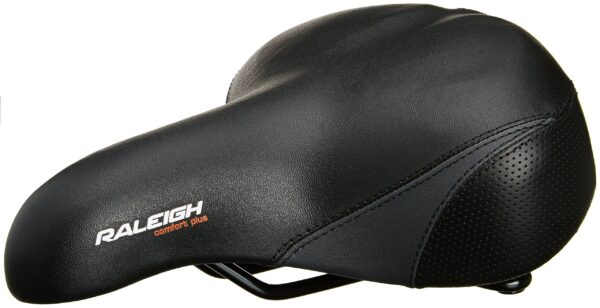 Raleigh Avenir Avr631 Gel Spung Ergonomic Saddle for Bicycles in Black RALEIGH Comfy gel foam Classic springs Waterproof Upgrade your biking experience with the Raleigh Avenir Gel Saddle. Featuring comfy gel and foam, classic springs for shock absorption, and a waterproof cover. Stay safe with the rear reflective trim.