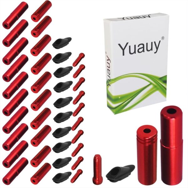 Red Bike Brake Cable Tips Caps End Crimp Shift Derailleur Cable Tube Clamp Grommets Holder Frame Buckles Clip Wire Line Organizer Pipe Guide Plugs Road Mountain Bicycle Yuauy Enhance your biking experience with Yuauy's 10 PCs Red Bike Brake Cable Tips Caps. Made of high-quality Engineering Plastic and Alloy, these durable accessories ensure easy installation and cable protection. Perfect for both beginners and experts.