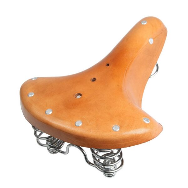 SENQI Retro Bicycle Saddle Genuine Leather Cowhide Comfortable Mountain Bike Seat 10.2in8.5in Upgrade your cycling experience with the SENQI Retro Bicycle Saddle made of Genuine Leather Cowhide. This comfortable saddle features a size of 10.2in*8.5in (26*21.5cm), suitable for various standard and mountain bikes. The thick leather construction ensures durability and comfort during your rides. Additionally, it includes a sunproof pad and 3 springs for enhanced support. Please note that slight color deviations may occur due to lighting and display differences. Add style and comfort to your biking adventures with this premium saddle.