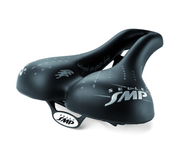 SMP Unisexs E Bike Saddle Black Medium Selle Italia 555g Weight 255x218mm Dimensions Soft Polyurethane Padding Enhance your cycling experience with the SMP Unisex's E-Bike Saddle. Designed to prevent discomfort and improve blood flow, this saddle offers excellent support and comfort. Made with soft polyurethane padding and a durable co-polymer polypropylene body, it's perfect for electric bike riders.