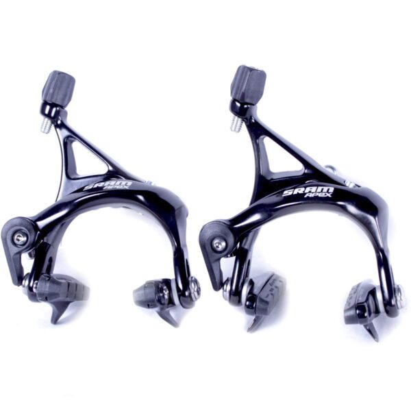 SRAM Apex Brake Caliper Front and Rear Set Black Avid 28mm Indexed Quick Release Enhance your bike's performance with the SRAM Apex Brake Caliper Set in sleek black. Featuring Dual Pivot technology and indexed quick release for easy adjustments. Accepts up to 28mm wide tires for versatile use.