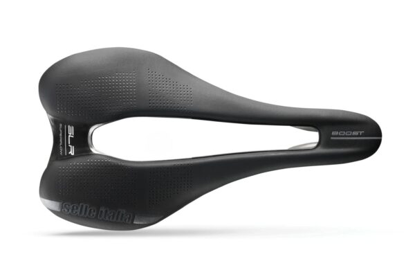 Selle Italia SLR Boost Superflow Saddle 248x130mm Ti316 Rails 158g Lightweight Fibre Tek Cover Achieve the perfect balance of performance and comfort with the Selle Italia SLR Boost Superflow Saddle. Designed for long-distance riding and racing, this saddle features a super flow cutout, lightweight titanium alloy rails, and a durable microfiber cover. The short nose design enhances thigh clearance and reduces weight for an optimal riding experience.