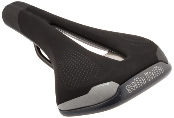 Selle Italia ST 5 Flow Saddle BlackHi Viz 276 x 165mm 403g Soft Tek Cover FeC Alloy Rails Unleash your passion with the Selle Italia ST 5 Flow Saddle. Designed for road use, it offers comfort and safety with its special features. Lightweight and reflective, perfect for commuters and fitness riders.