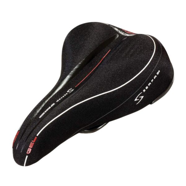 Serfas Gel Youth Bicycle Saddle Brand Serfas Size Youth Gel Top Layer Deep Groove Design Experience ultimate comfort with the Serfas Gel Youth Bicycle Saddle. Featuring a gel top layer for frictionless comfort and a deep groove design that provides soft tissue protection, this saddle is specifically designed for youth cyclists. Move fluidly with the Reactive Gel technology, reducing pressure on sensitive areas for a more comfortable ride.