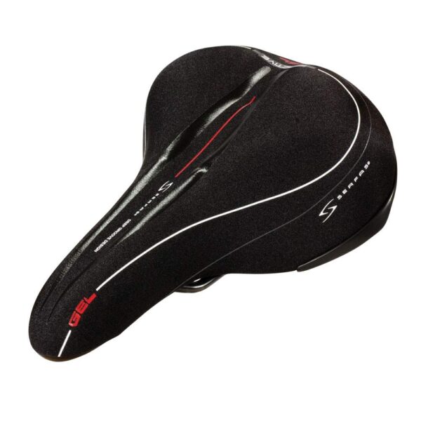 Serfas Mens Reactive Gel Bicycle Saddle Brand Serfas Size Experience the ultimate ride with the Serfas Men's Reactive Gel Bicycle Saddle. Featuring a patented I.C.S. Infinite Comfort System and Dual Density base technology, this saddle provides unmatched comfort and support. The gel top layer ensures frictionless comfort, while the deep groove design protects soft tissues. Backed by a 90-Day Comfort Guarantee, this saddle is a cyclist's dream come true.