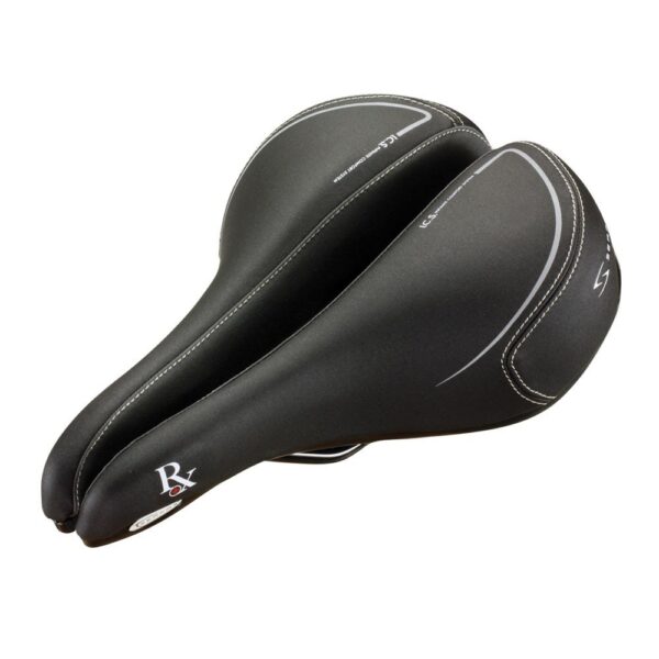 Serfas Mens RoadMTB Comfort Saddle 267mm X 171mm Waterproof Breathable Microfiber Cover Experience ultimate comfort with Serfas Men's Road/MTB Comfort Saddle. Designed to increase blood flow and alleviate numbness, this saddle offers the best protection against any perineal issues. The patented ICS Comfort System ensures a comfortable ride. Made with a waterproof, breathable microfiber cover, this saddle is a must-have for all cyclists.