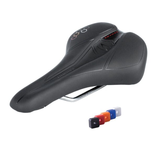 Serfas Variant 2 Adjustable Base Bicycle Saddle VAR 2 MTB Comfort Adjustable Flex Pressure Channel Experience ultimate comfort with the Serfas Variant 2 Adjustable Base Bicycle Saddle. Customize your ride with the adjustable flex base and pressure eliminating channel. This MTB comfort saddle offers a quick change system and durable stainless steel rails for a smooth cycling experience.