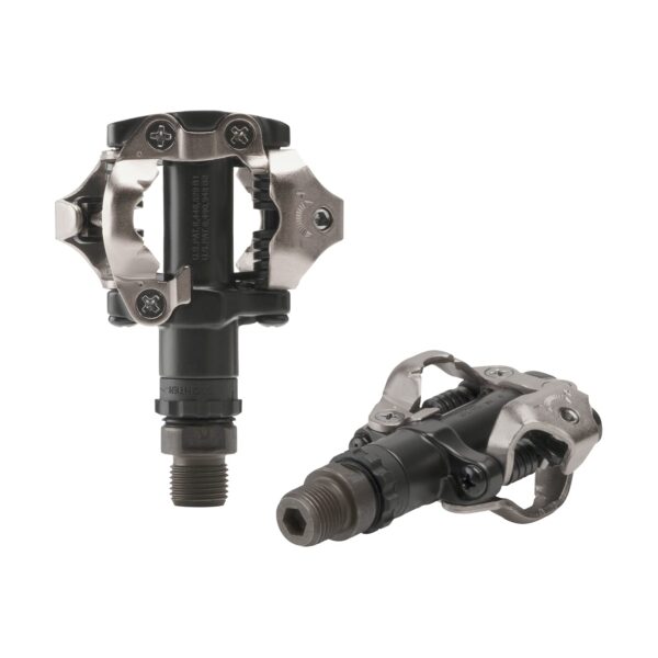 Shimano PD M520L Clipless Bike Pedals 916in for Mountain Bike Chromoly SHIMANO SG Pedals Capable wide gear ratio for climbing and descending. Smooth shifting, efficient front driving gear, suitable for wide tires (27.5 plus). Predictable, stable, and durable design.