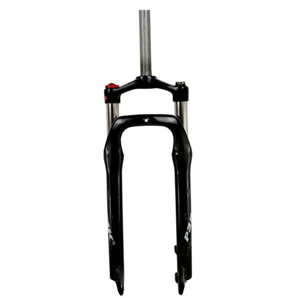 Snow Bike Fork 26 Inch Fat Bike Oil Suspension Fork 125mm Travel Spread 135MM 1 18 Front Fork Manual Lockout for 4.0 Fat E Bike Black 26 Premium Snow Bike Fork designed for 26*4.0'' Fat E-Bikes. Aluminum alloy construction with Oil Pressure Suspension system and Manual Lockout. Compatible with 26-inch QR disc brake Fat tires.