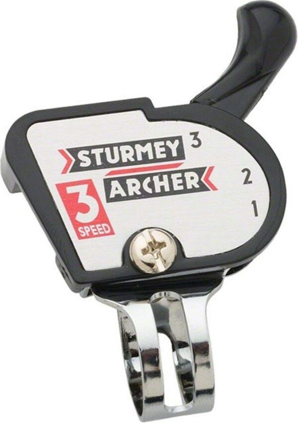 Sturmey Archer SLS3C R3 Thumb Shifter 3 Speeds Enhance your biking experience with the Sturmey Archer SLS3C R3 Thumb Shifter. This classic 3-speed shifter offers precision control and reliability for your rides. Crafted by Sturmey Archer, a trusted brand in cycling hardware, this thumb shifter is designed to elevate your gear-changing experience. Package includes: Hardware handle with dimensions - Height: 11.684 cm, Length: 1.777 cm, Width: 8.89 cm. Upgrade your bike with this essential accessory today!