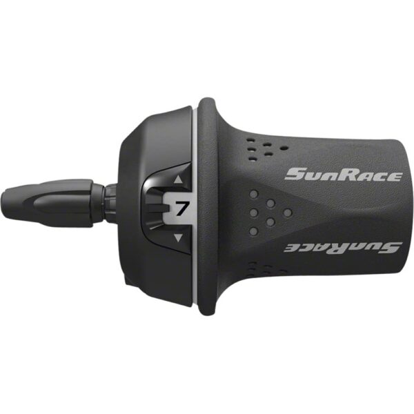 SunRace M21 Twist Shift Rear 6 Speed Gray Shifter SunRace Size Enhance your cycling experience with the SunRace M21 Twist Shift Rear 6-Speed in Gray. This twist shifter seamlessly works with SunRace derailleurs for precise gear shifts. The gear indicator ensures you're always aware of your current gear. Enjoy easy cable adjustment and smooth shifting with the SunRace M21 Twist Shift Rear 6-Speed.