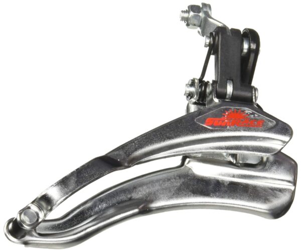 SunRace SR 452 Triple Front Derailleur 28.6mm BP 56S SilverBlack SunRace Size Enhance your cycling performance with the SunRace SR-452 Triple Front Derailleur. Featuring a sleek Silver/Black design, this 28.6mm BP 5/6S derailleur is a must-have for outdoor enthusiasts. Made in the United States, this high-quality product requires no batteries. Elevate your biking experience with SunRace.