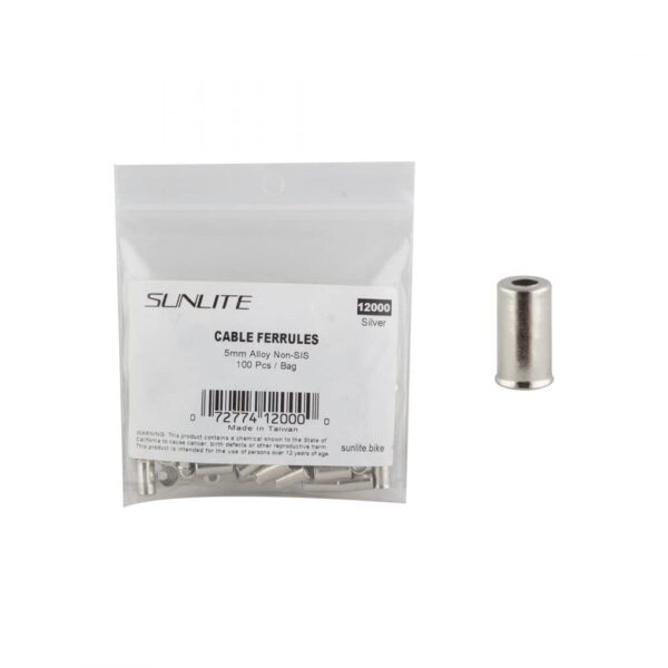 Sunlite Brake Housing Ferrule 5mm Non SIS Alloy Individually Sold Enhance your bike's performance with Sunlite Brake Housing Ferrule. This 5mm alloy ferrule, non-SIS, is sold individually. Upgrade your bike today!