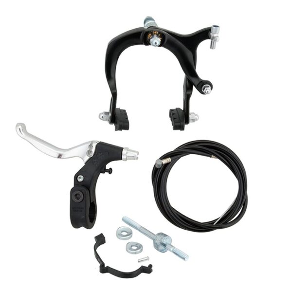 Sunlite Brake Set MX1000 Alloy Rear with Front Bolt Black 69 96mm Reach Complete your bike setup with this Sunlite Brake Set MX1000. Includes lever, cable, and housing for easy installation. Convert to a front brake with the included bolt. Adjustable reach for compatibility with various wheels.