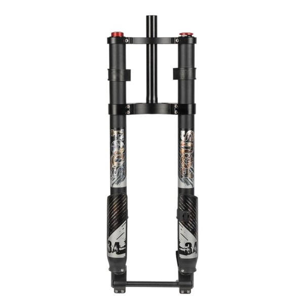 Suspension Inverted Air Fork Fat Bike Snow Bike 20Inch 135 15MM Thru Axle Rebound Adjustment 20 4.0 Fat Tire Dual Crown Aluminum Alloy Front Fork HIMALO Size Explore the Suspension Inverted Air Fork for Fat Bikes - 20inch dual crown system, thru axle design for stability, rebound adjustment for a smooth ride. Ideal for off-road adventures.