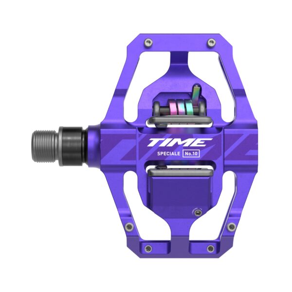 TIME Sport Pedals TIME Speciale 10 Large with ATAC Standard Cleats and Purple B1 High Performance Cycling Pedals Unleash cycling potential with the TIME Sport Pedal TIME Speciale 10 Large. Enjoy superior power transfer, stability, and style with ATAC Standard Cleats and Purple B1 color.