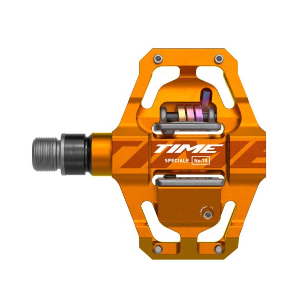 TIME Sport Pedals TIME Speciale 10 Small with ATAC Standard Cleats Tangerine Aluminum B1 Unleash your potential on trails with TIME Sport Pedals TIME Speciale 10 Small. Experience superior power transfer with ATAC Standard Cleats. Tangerine Aluminum B1 construction offers lightweight durability. Conquer technical terrain confidently with the small platform design. Elevate your biking experience with top-tier performance.