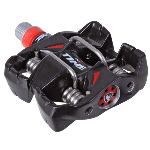 Time ATAC DH 4 DownhillTrail Pedal ATAC Cleats Black Size Brand Time Built for downhill durability, the Time ATAC DH 4 Pedal in Black is robust and reliable. Featuring easy entry and exit for quick foot adjustment, it includes ATAC technology for a wide step angle and effective mud removal. Cleats are included for added convenience.