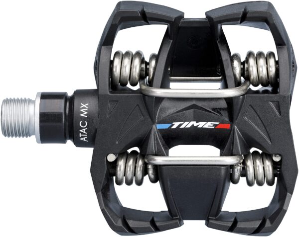 Time ATAC MX 6 Enduro Pedal Self cleaning Design Spindle 916 French Edition Grey Black Enhance your biking experience with the Time ATAC MX 6 Enduro Pedal. Featuring a self-cleaning design that clears the pedal upon cleat engagement. Spindle size: 9/16. French Edition Grey with a sleek black color.