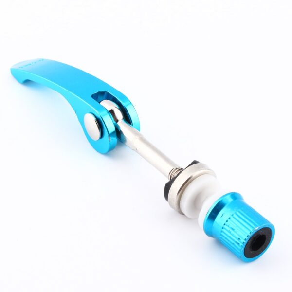 VGEBY Cycling Seatpost Clamp Blue Quick Release Skrewer Bolt Tool Adjust Seat Height Size 5mm60mm Enhance your biking experience with the VGEBY Bike Quick Release Skrewer in blue. Easily adjust seat height without tools and enjoy the convenience of this lightweight and compact clamp. Includes 2 plastic and 1 metal cushion for added comfort. Satisfaction guaranteed.