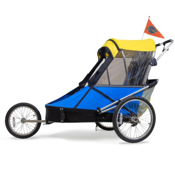 WIKE Special Needs Bicycle Trailer Large Stroller Jogger Kit Safety Harness 2 Bicycle Hitches Safety Flag Join in on family cycling fun with the WIKE Large Special Needs Bicycle Trailer! Perfect for larger children, older adults, or individuals with special needs. Smooth, stable, and spacious for occupants up to 64in. tall and 125lbs.