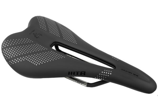 WTB Gravelier Medium Stainless Black Saddle Center Cutout Fiber Infused Fusion Form Experience ultimate pedaling comfort with the WTB Gravelier Saddle. Designed for gravel riders covering long distances, it features a center cutout for pressure relief, a stiff yet responsive Fusion Form base for optimal power transfer, and pressure mapping technology for the perfect shape. Built for speed, distance, and gravel adventures.