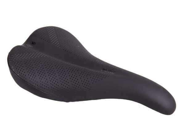 WTB Pure Cromoly Saddle 148mm x 275mm Microfiber Cover Steel Rail 340g Experience ultimate comfort with the WTB Pure Cromoly Saddle. Perfect for all-day rides, this saddle features a drop nose design to prevent hang-ups and DNA padding for durability and comfort. Ideal for trail riders and backpackers.