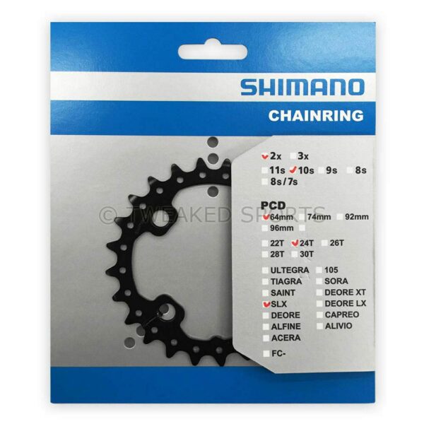 XT Shimano FC M675 Chainring 24T AM Type Double 10 speed Original Shimano parts ensure optimum performance and safety. Compatible with 10-speed systems, this 24T AM-Type chainring offers durability and reliability for your cycling needs.